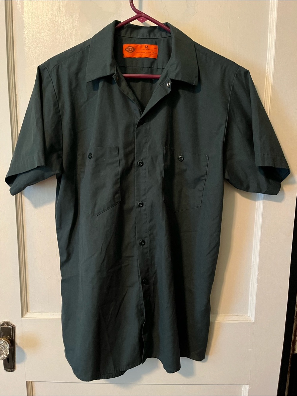Rare Vintage Dickies Short Sleeve Workshirt Spruce Green Men's Size M